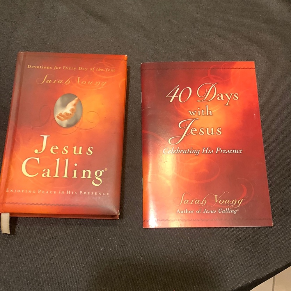 Jesus Calling and 40 Days with Jesus Religious Devotions Books by Sarah Young